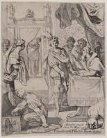 KG 17093a
<br/>
Titelblad: de verloren zoon ontvangt zijn erfdeel
<br/>
<em>Thulden, Theodor van (1606-1669)</em>